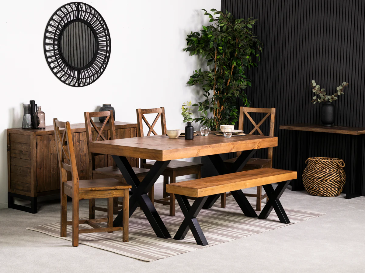 Brooklyn 160cm Fixed Top Cross Leg Dining Table - Image 9