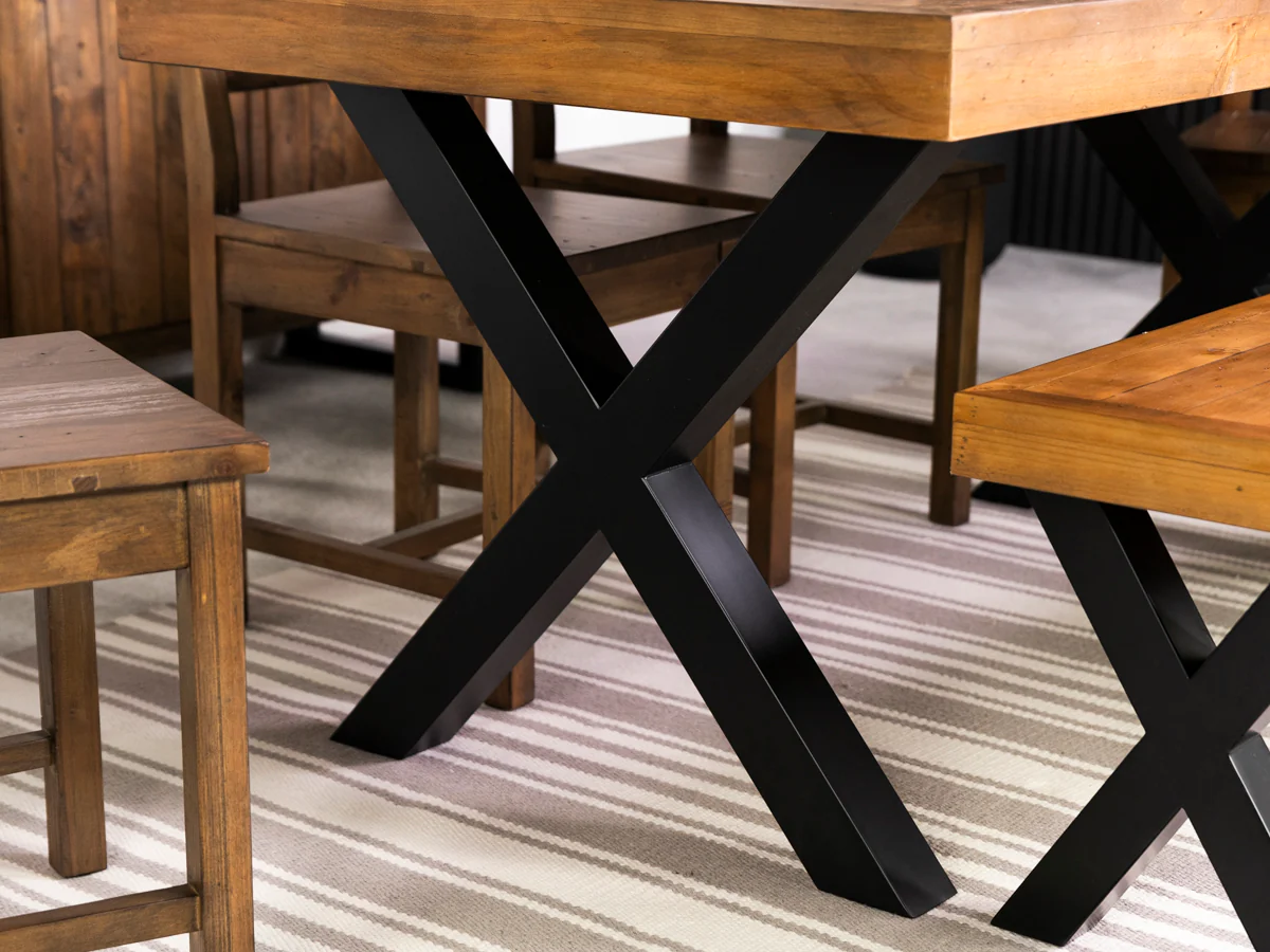 Brooklyn 160cm Fixed Top Cross Leg Dining Table - Image 6