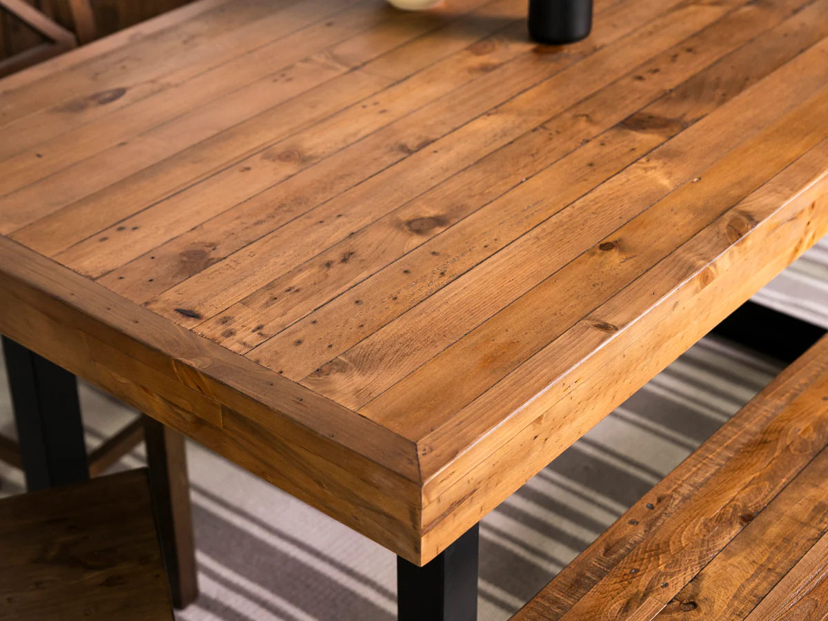 Brooklyn 160cm Fixed Top Dining Table & Brown Houston Dining Chairs - Image 4