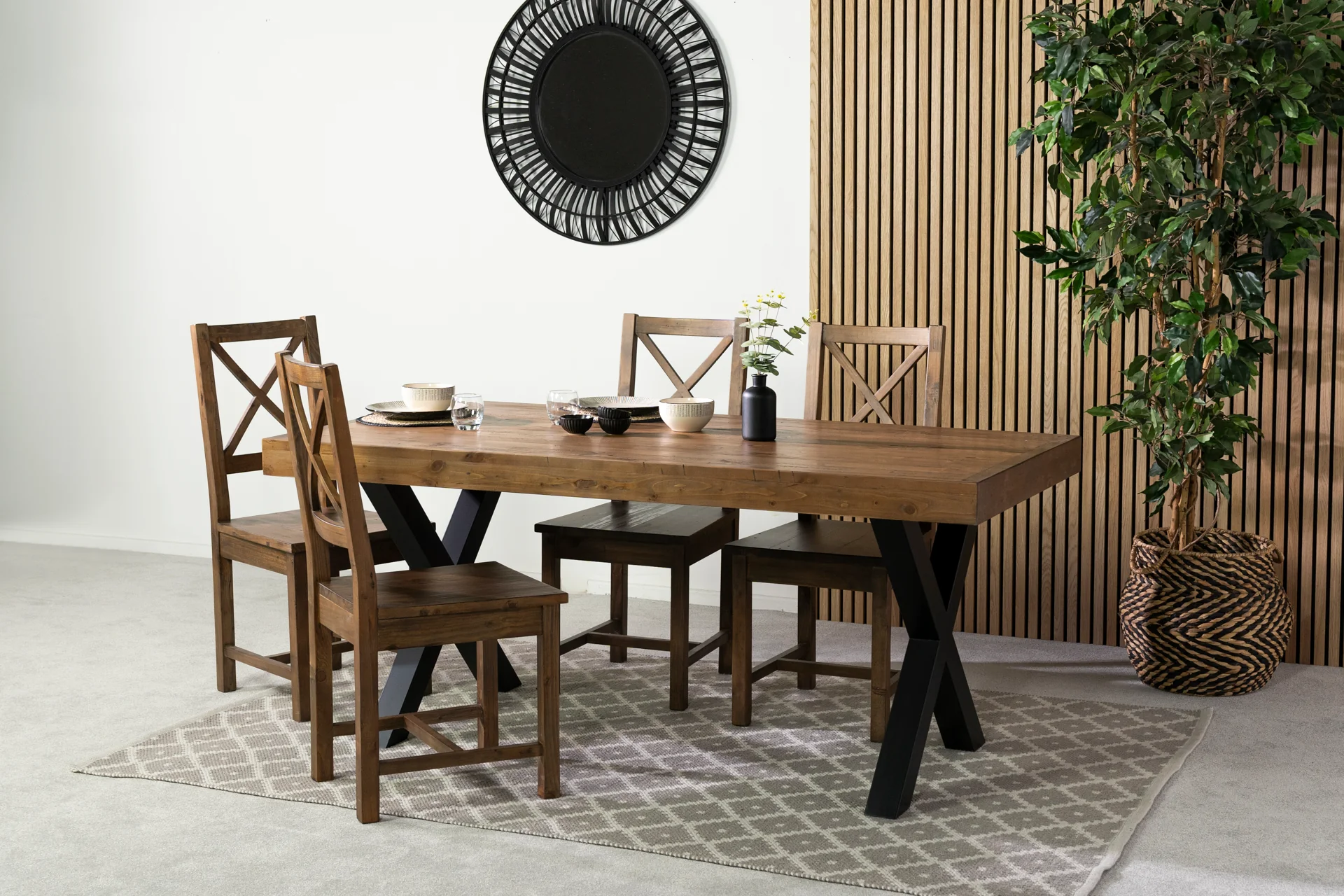 Brooklyn 180cm Fixed Top Cross Leg Dining Table - Image 10