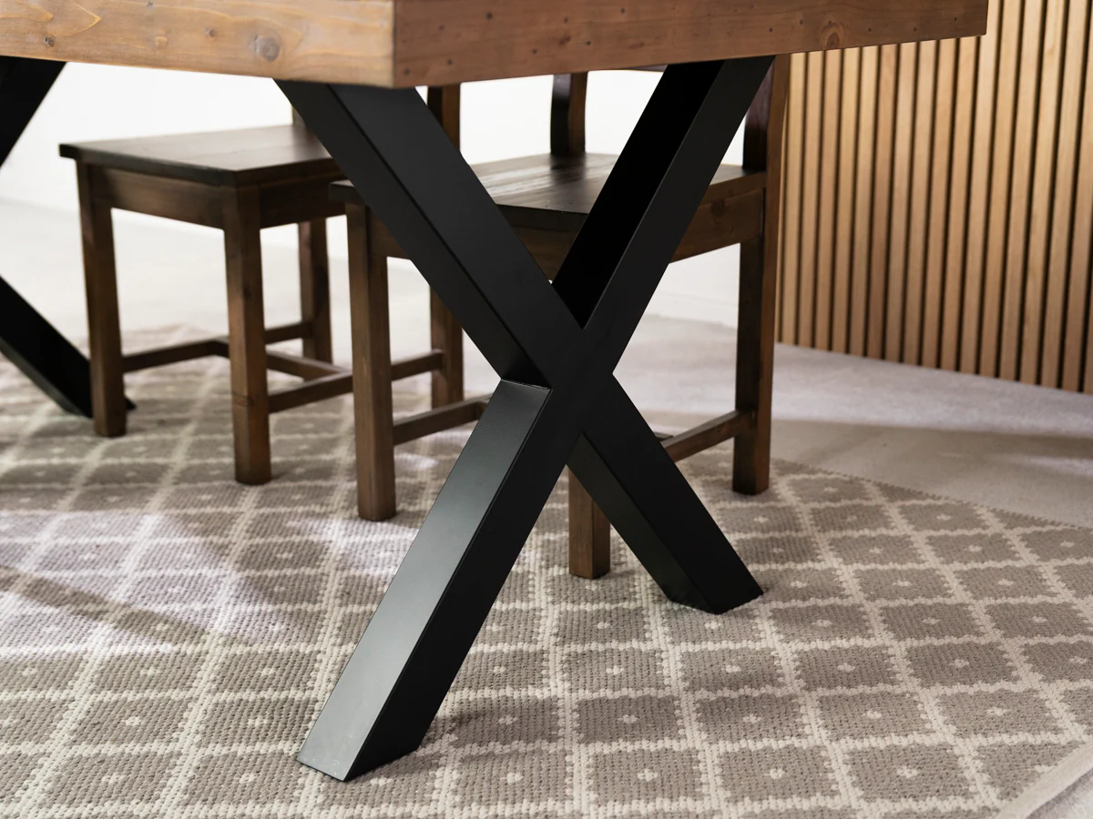 Brooklyn 180cm Fixed Top Cross Leg Dining Table - Image 5