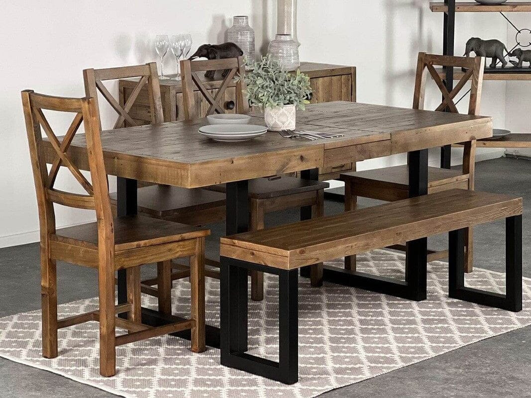 Brooklyn Extendable Dining Table (180cm - 240cm) & Black Bogart Dining Chairs - Image 8