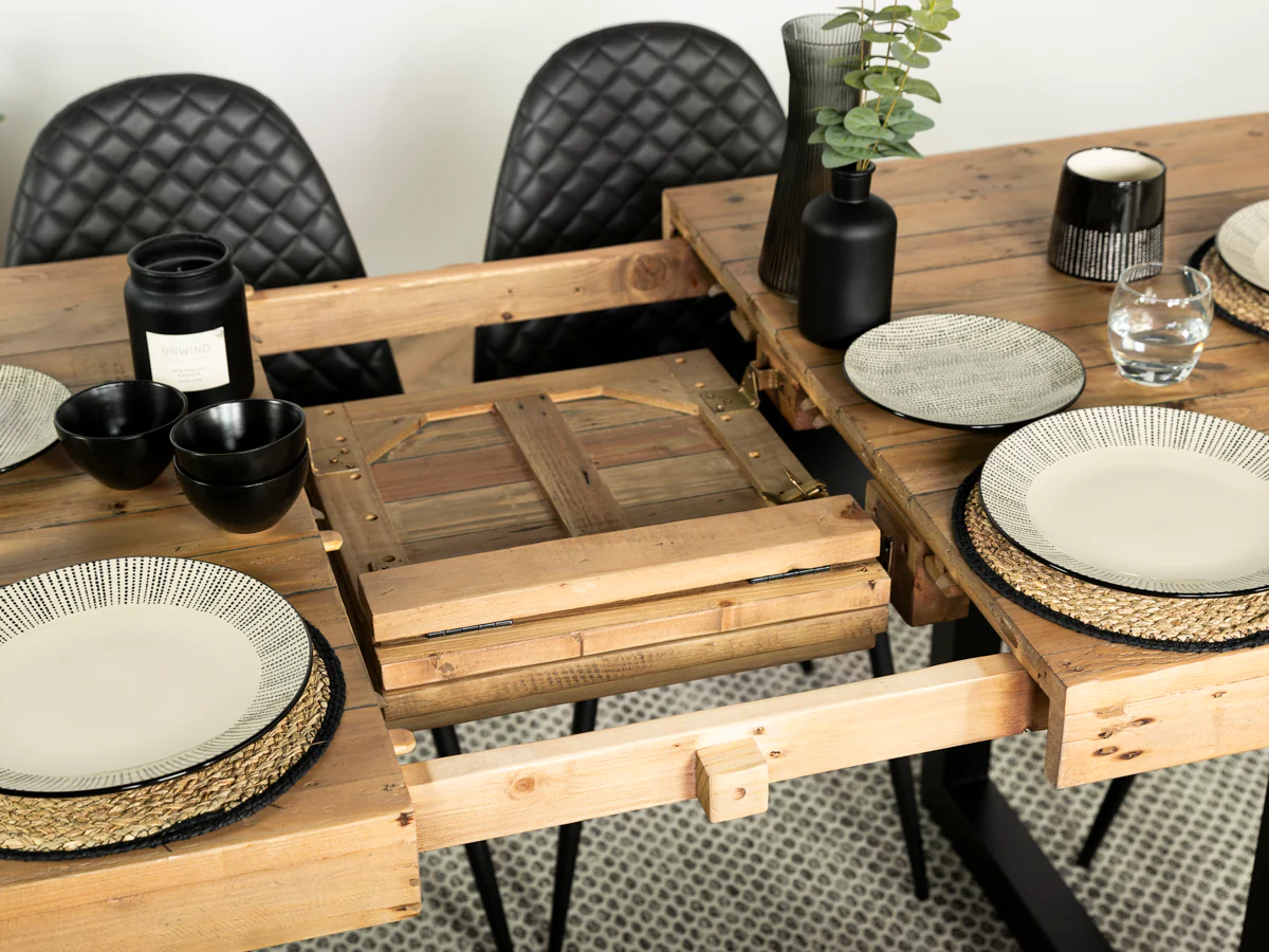 Brooklyn Light Extendable Dining Table (140cm - 180cm) & Gabo Black Dining Chairs - Image 13