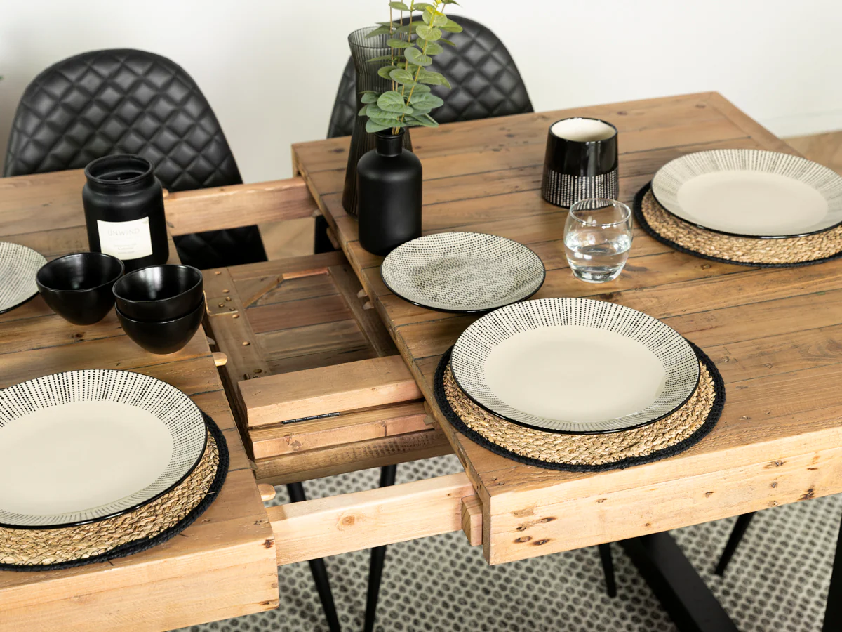 Brooklyn Light Extendable Dining Table (140cm - 180cm) & Gabo Black Dining Chairs - Image 14