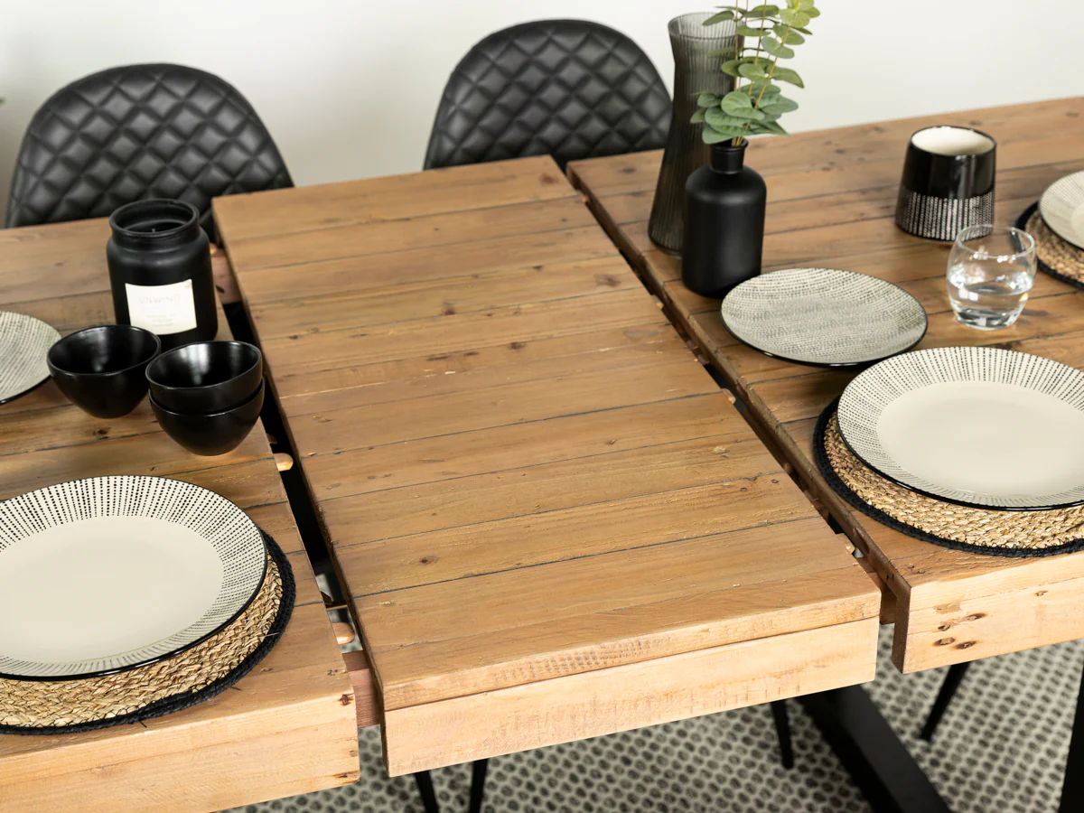 Brooklyn Light Extendable Dining Table (140cm - 180cm) & Gabo Black Dining Chairs - Image 15