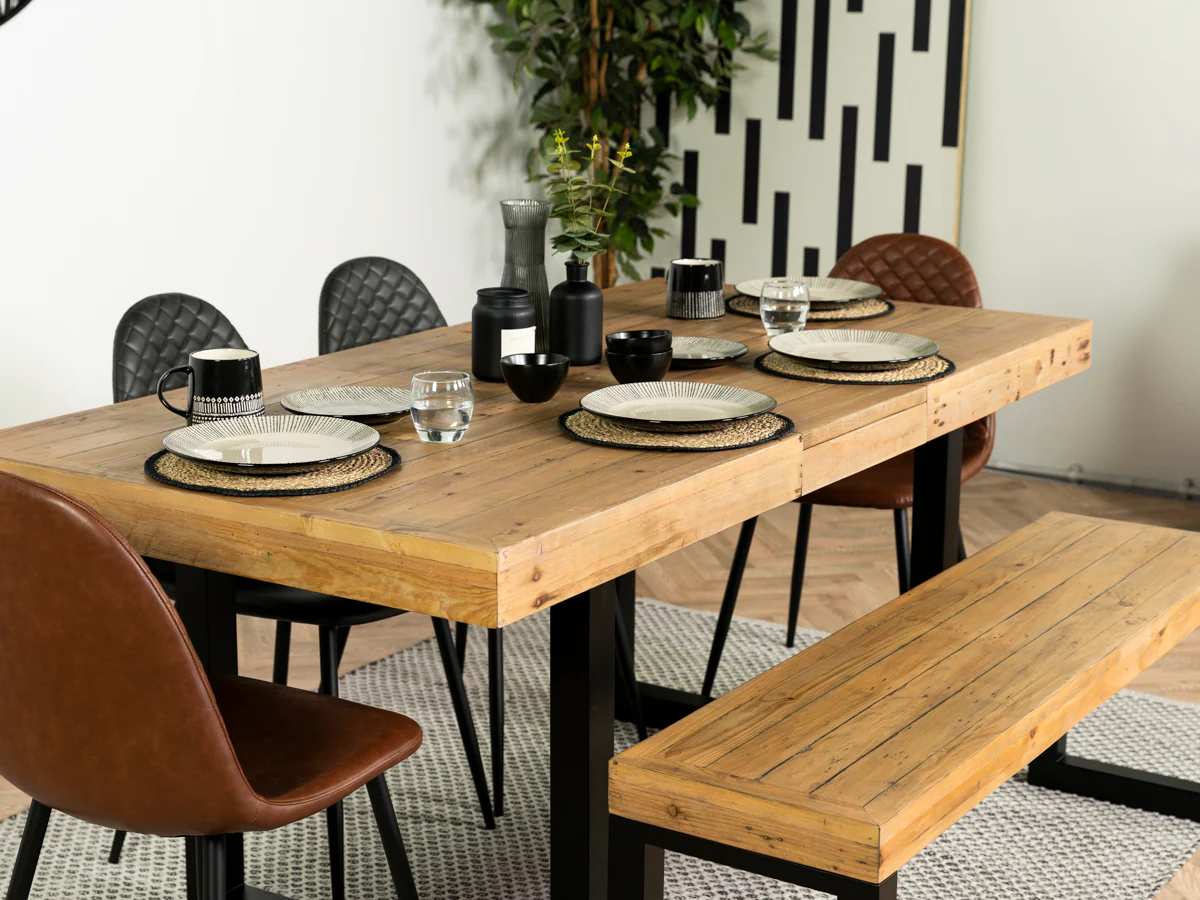 Brooklyn Light Extendable Dining Table (140cm - 180cm) & Gabo Black Dining Chairs - Image 26