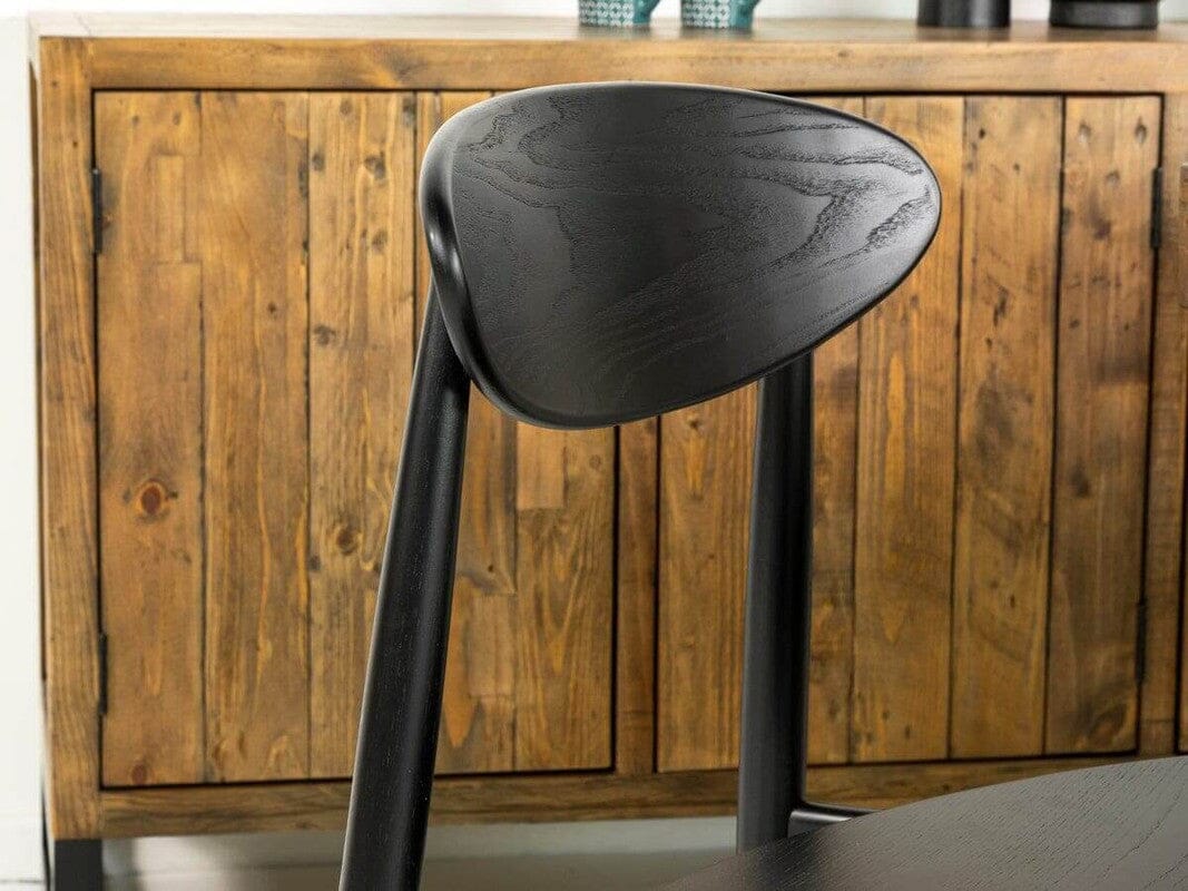Brooklyn Light Extendable Dining Table (140cm - 180cm) & Gabo Black Dining Chairs - Image 5