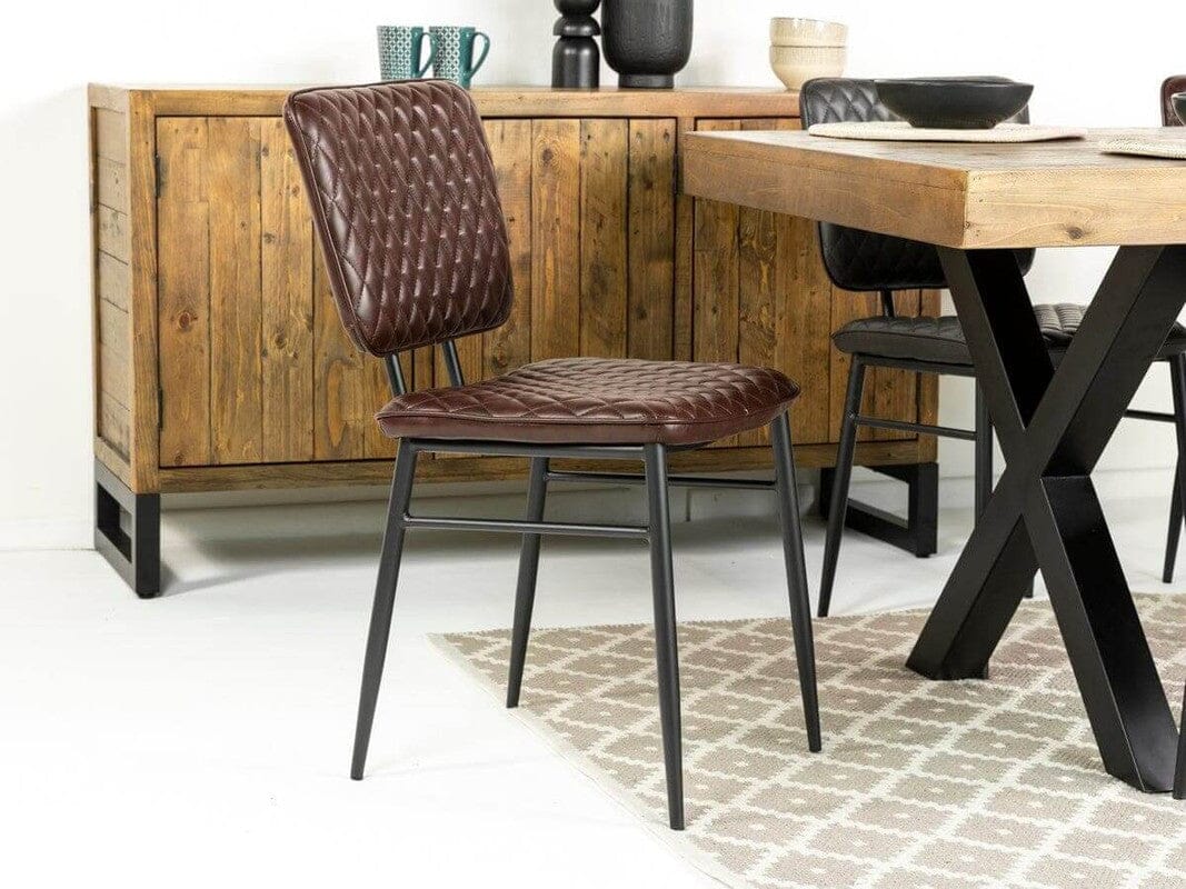 Brooklyn Round Dining Table & Brown Houston Dining Chairs - Image 3
