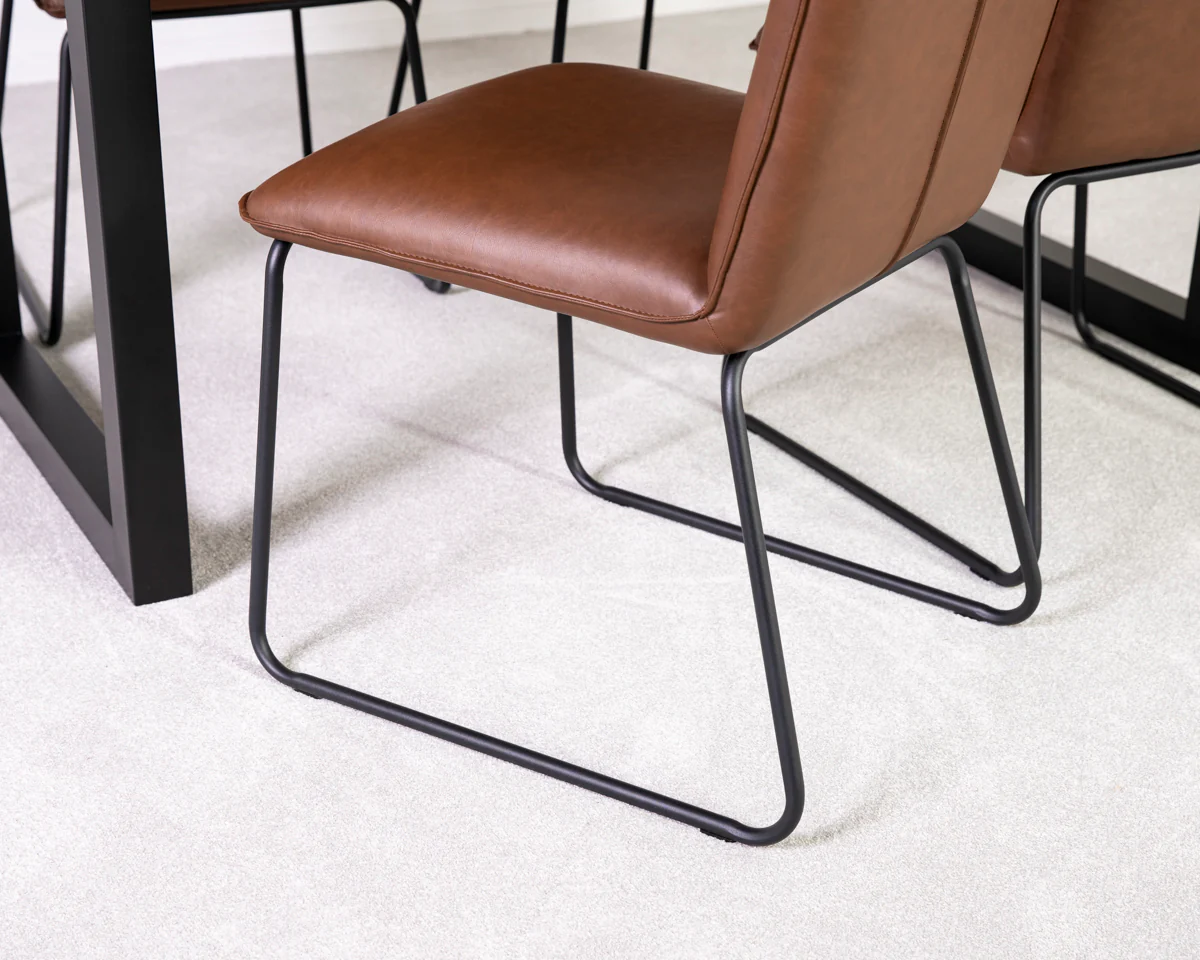 Como Extendable Dining Table (140cm - 180cm) & Grainger Brown Dining Chairs - Image 12