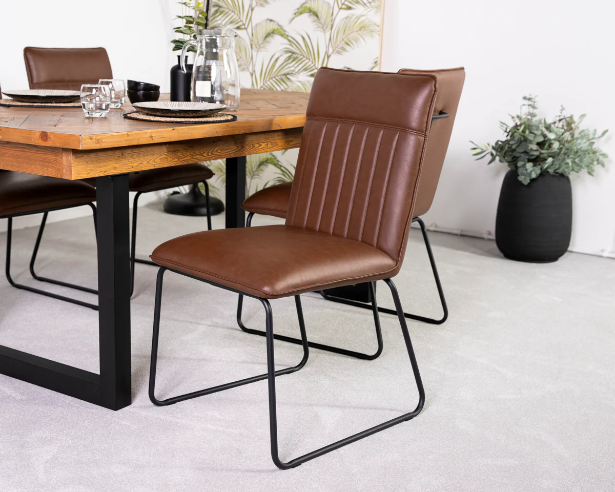 Como Extendable Dining Table (140cm - 180cm) & Grainger Brown Dining Chairs - Image 3