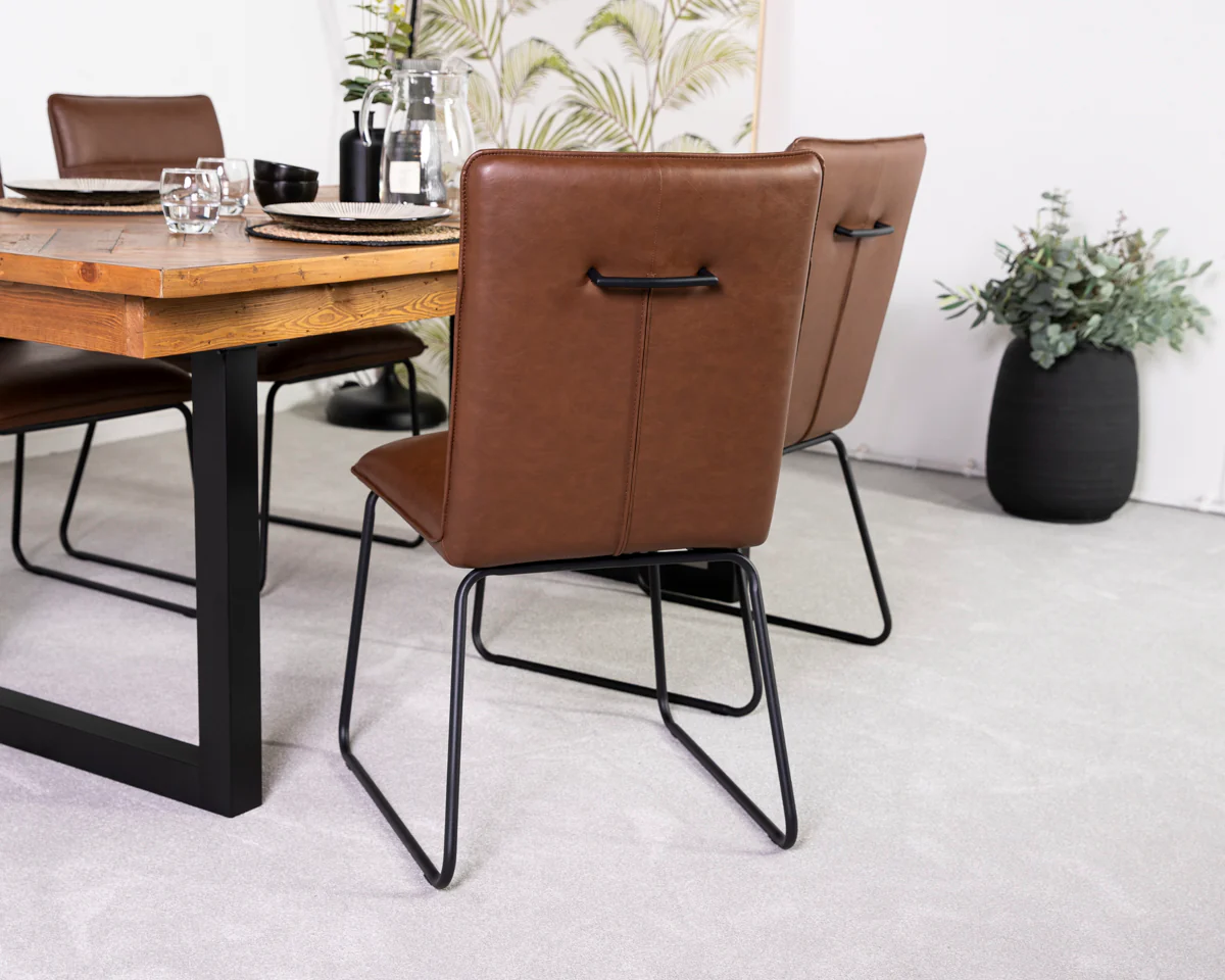 Como Extendable Dining Table (140cm - 180cm) & Grainger Brown Dining Chairs - Image 8