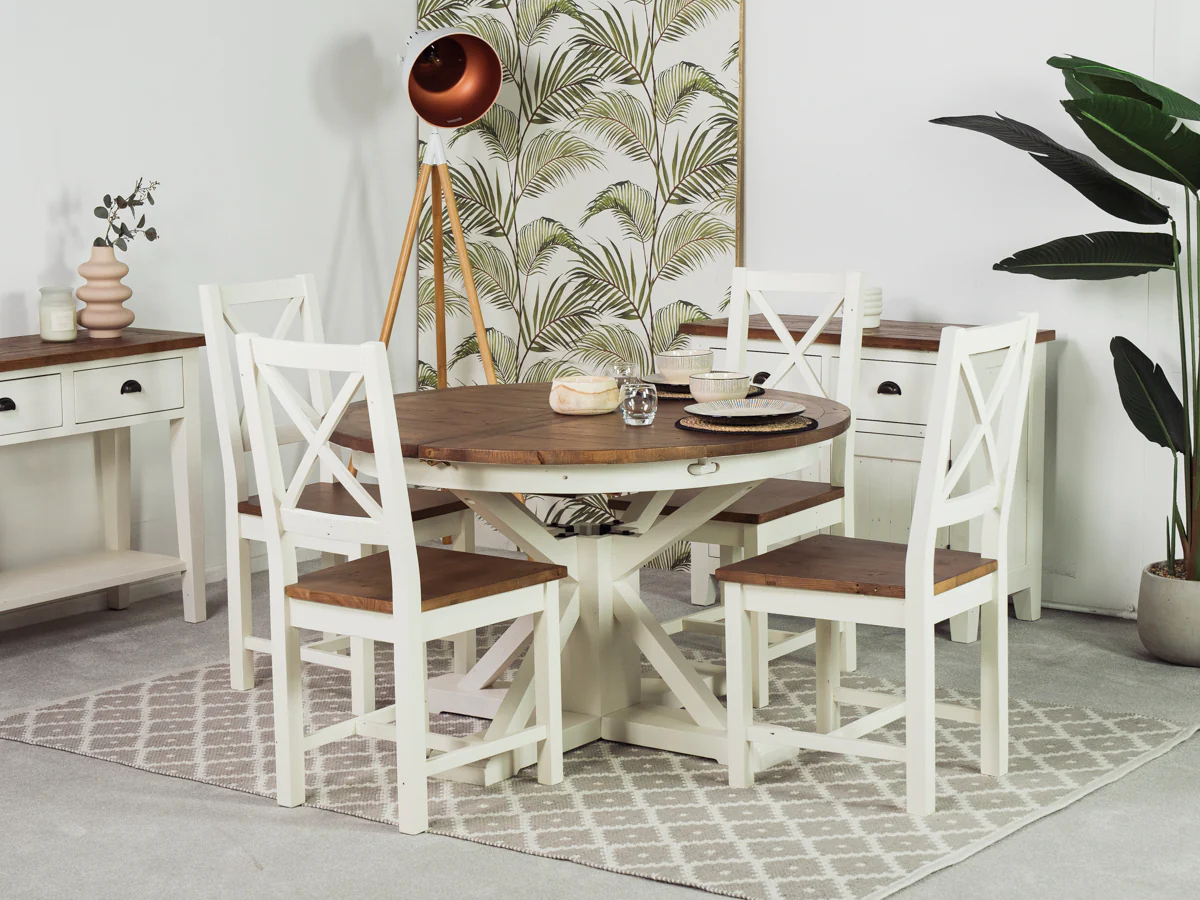 Devon Extendable Round Dining Table (120cm - 160cm) - Image 3