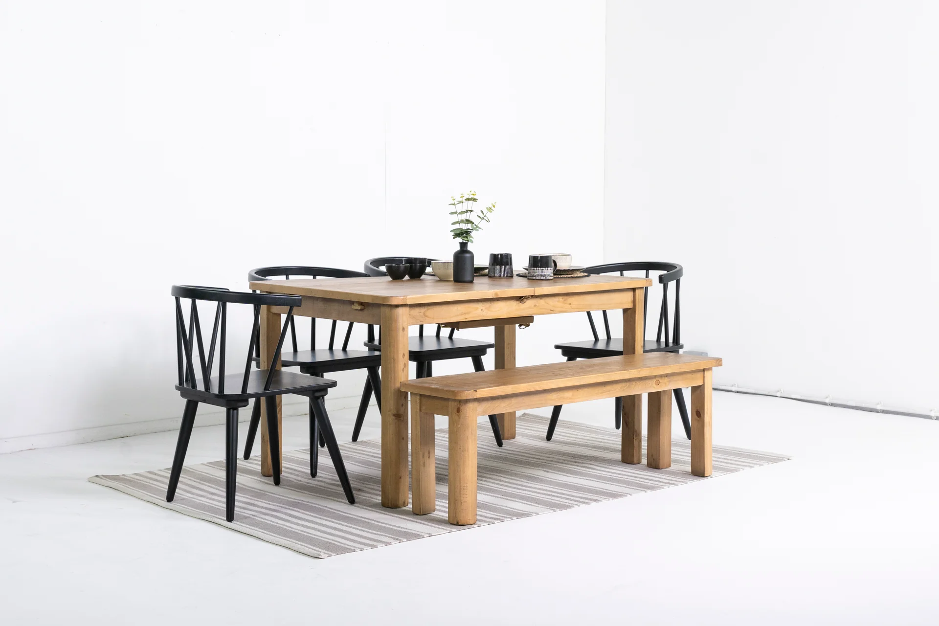 Exeter Extendable Dining Table (140cm - 180cm) & Bogart Dining Chairs - Image 3