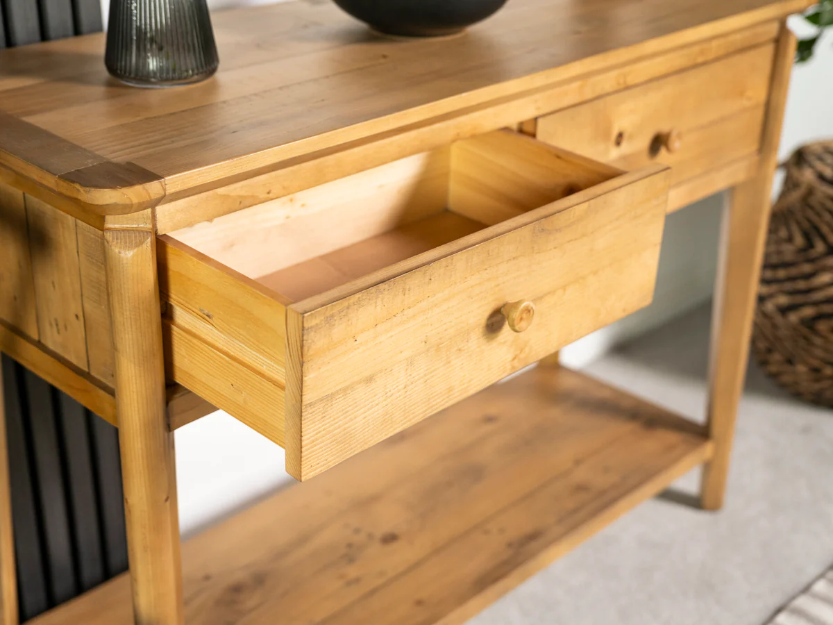 Scandi 2 Drawer Console Table - Image 12
