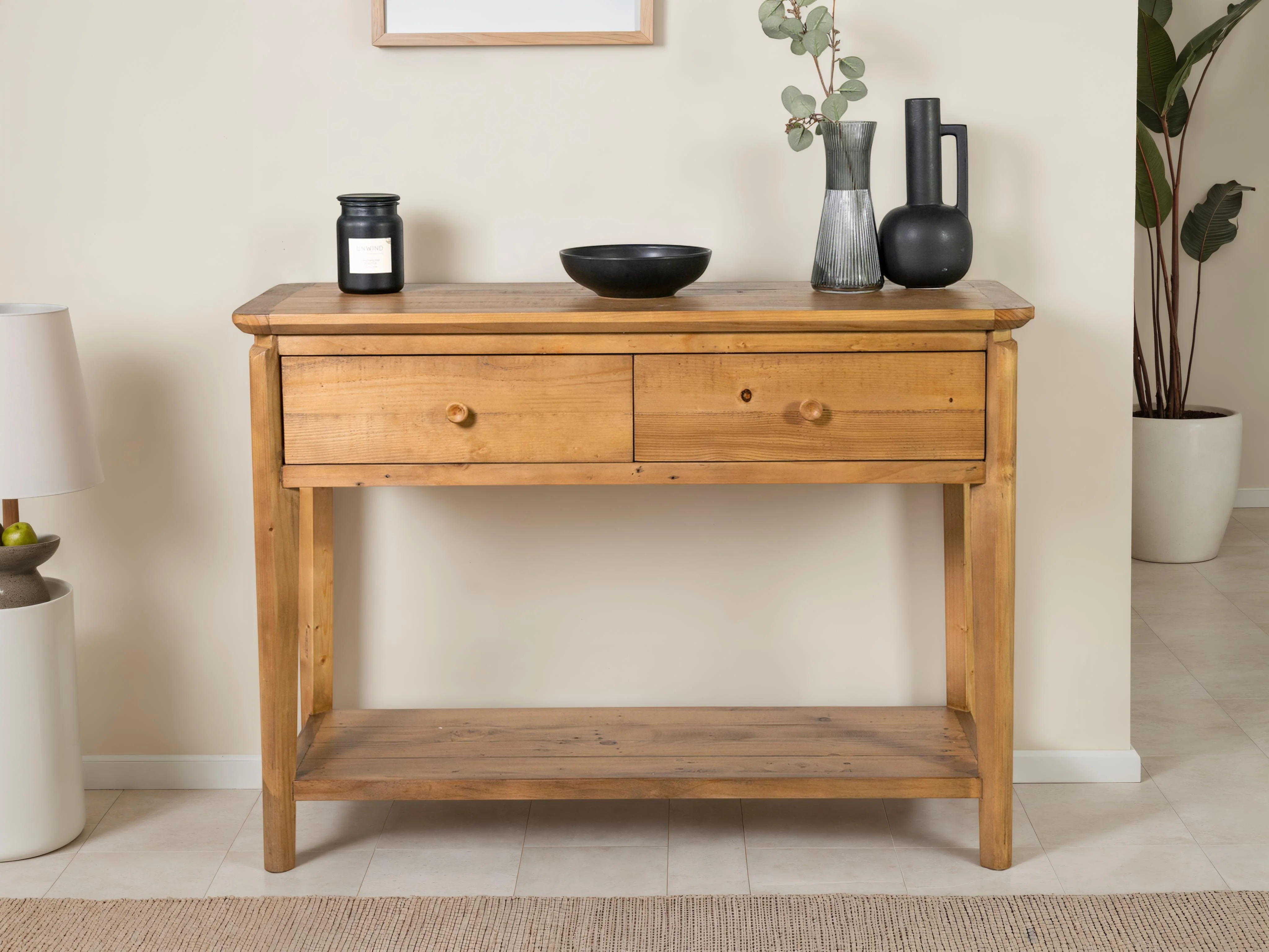 Scandi 2 Drawer Console Table - Image 15