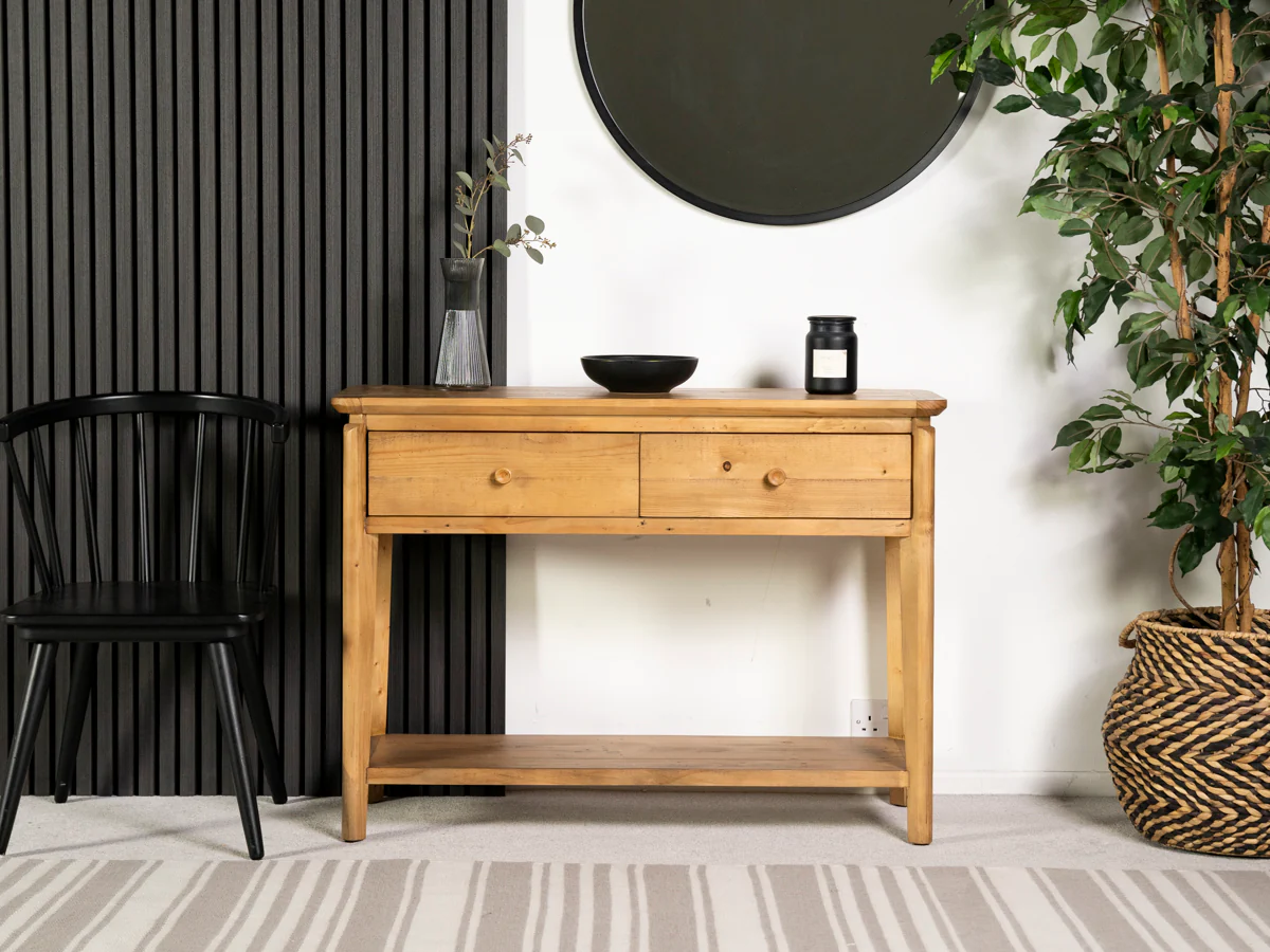 Scandi 2 Drawer Console Table - Image 3