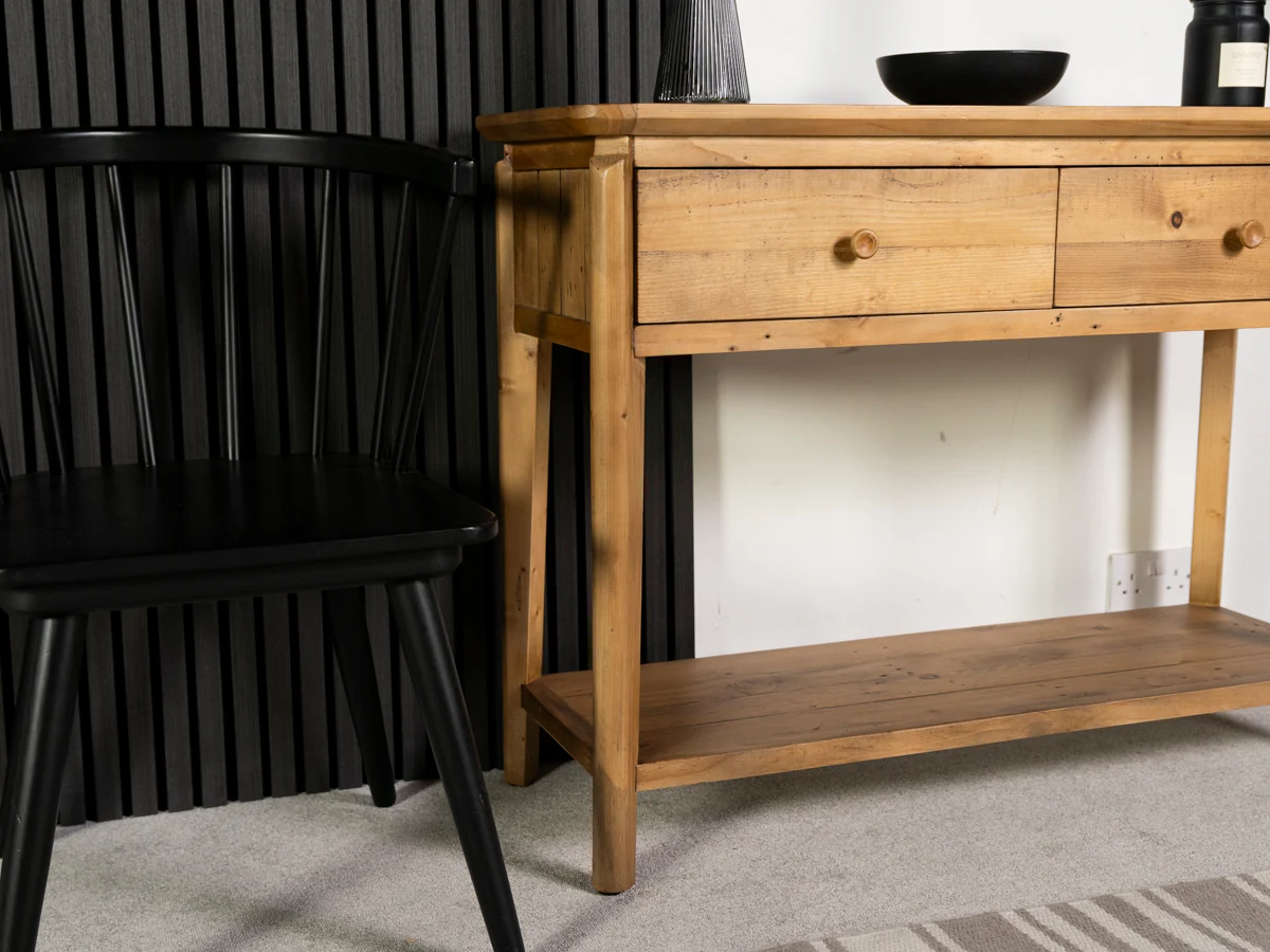 Scandi 2 Drawer Console Table - Image 9