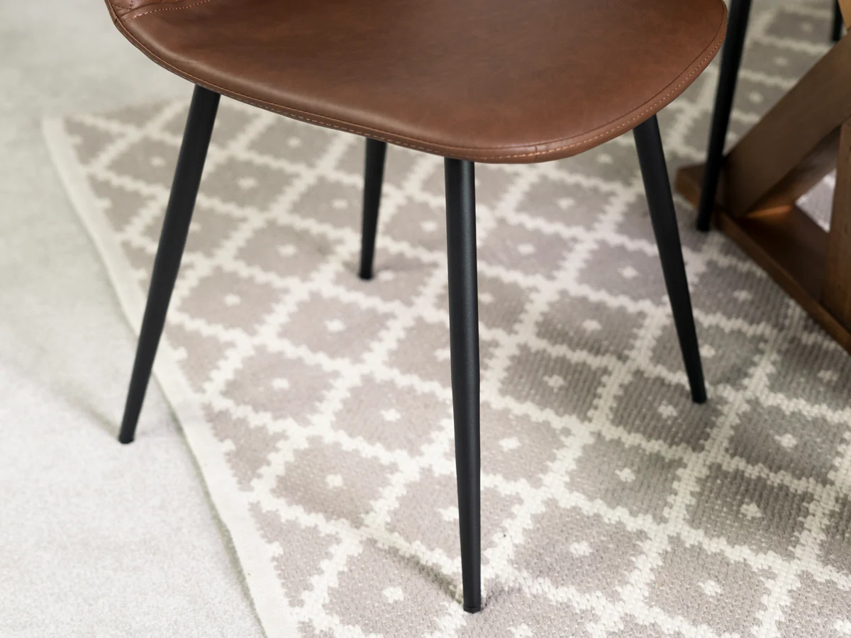 Tulsa Large Extendable Cross Leg Dining Table (180cm - 240cm) & Tan Dallas Dining Chairs - Image 7