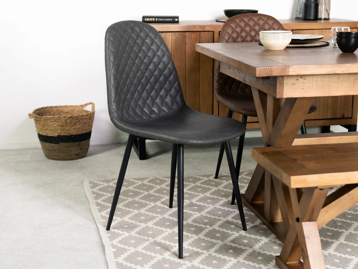 Tulsa Extendable Dining Table (140cm - 180cm) & Grey Dallas Dining Chairs - Image 10