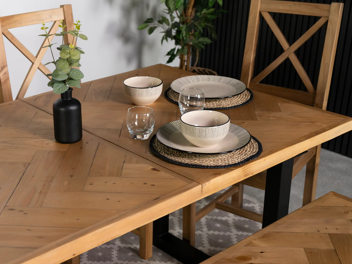 Tulsa Extendable Dining Table (140cm - 180cm) & Grey Dallas Dining Chairs - Image 5