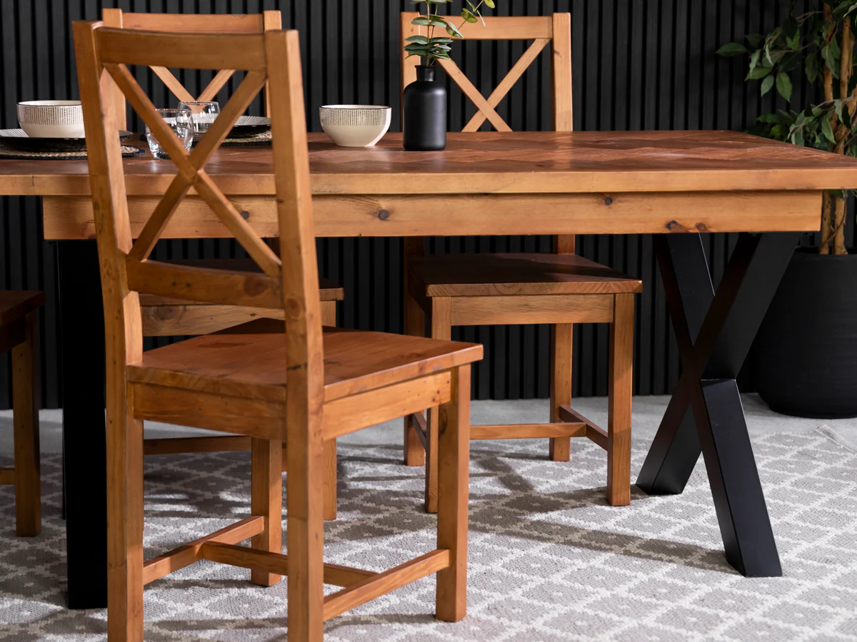 Tulsa Fixed Top Cross Leg Dining Table - Image 3