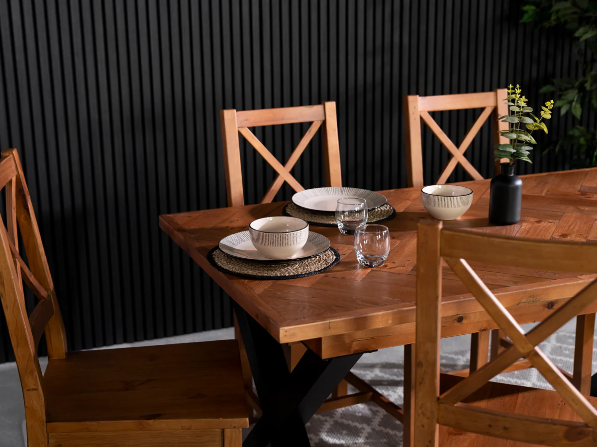 Tulsa Fixed Top Cross Leg Dining Table - Image 6