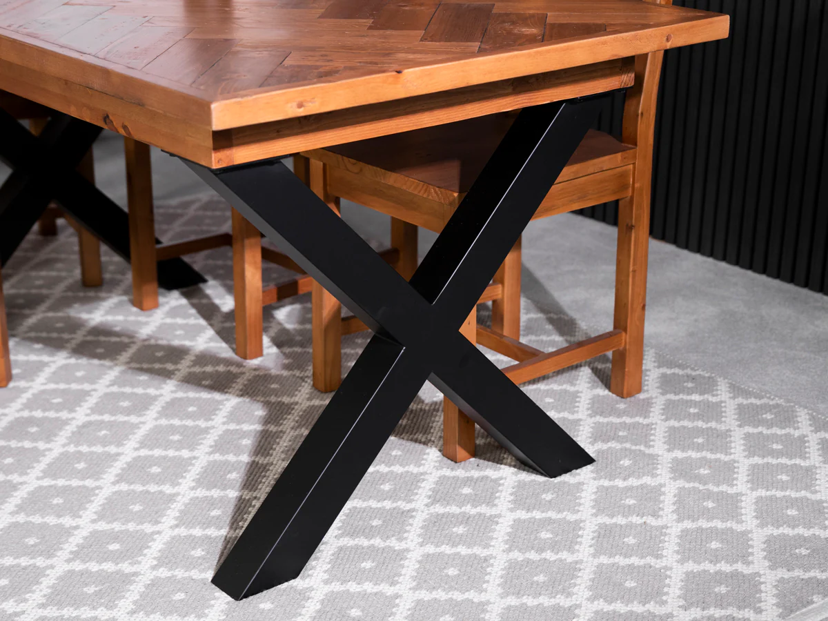 Tulsa Fixed Top Cross Leg Dining Table - Image 7