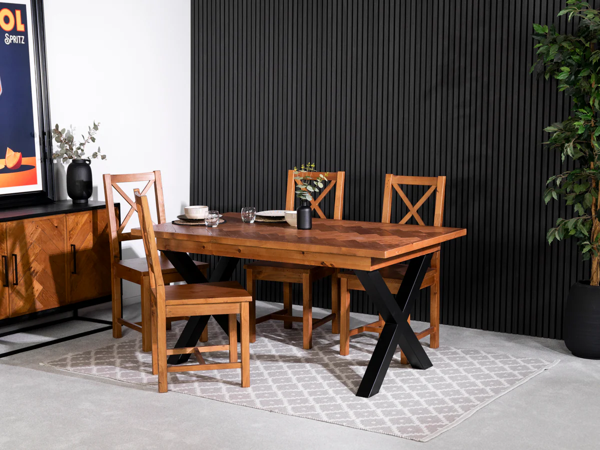 Tulsa Fixed Top Cross Leg Dining Table - Image 9