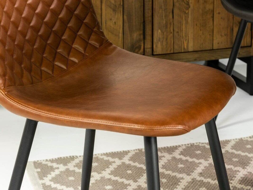 Tulsa Fixed Top Dining Table (180cm) & Brown Dallas Dining Chairs - Image 9