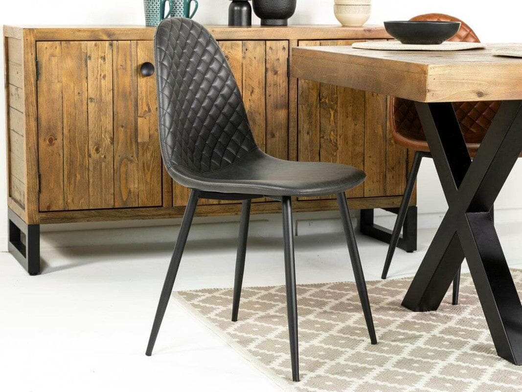 Tulsa Fixed Top Dining Table (180cm) & Grey Dallas Dining Chairs - Image 3