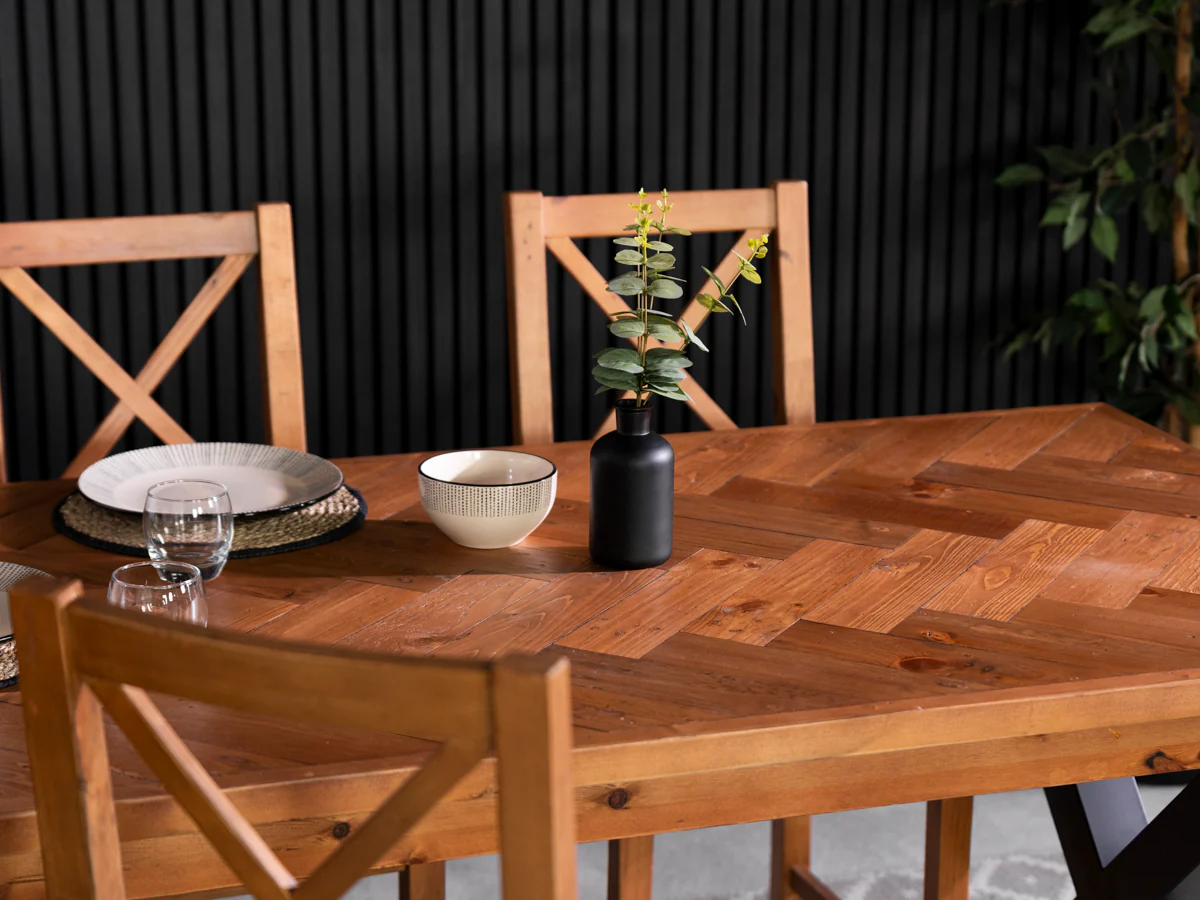Tulsa Fixed Top Cross Leg Dining Table - Image 5